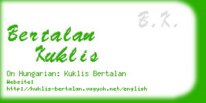 bertalan kuklis business card